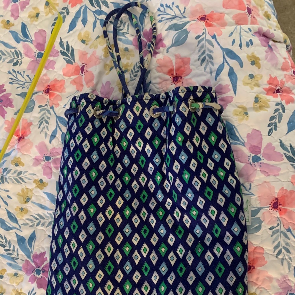 Vera Bradley Drawstring Backsack Mediterranean Blu - image 7
